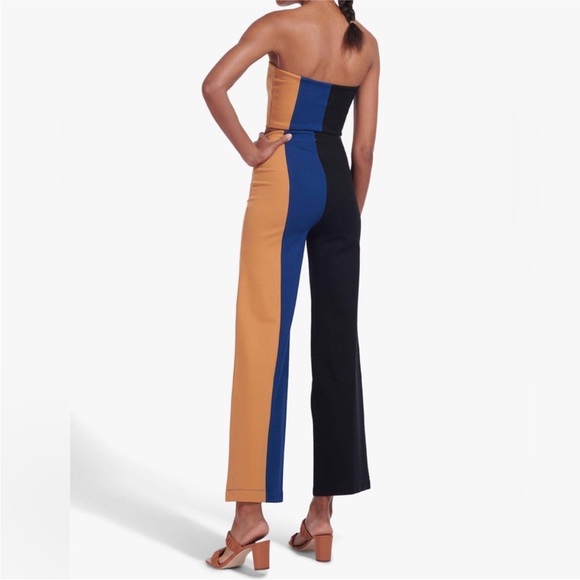 STAUD Frankie Tan Brown Ruched Leather Block Heel Sandals Slides | 38 - Picture 3 of 7